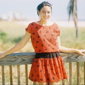 Red Kitty Pattern Dress